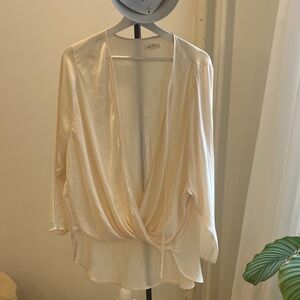 Silence + Noise Cream Drape Blouse